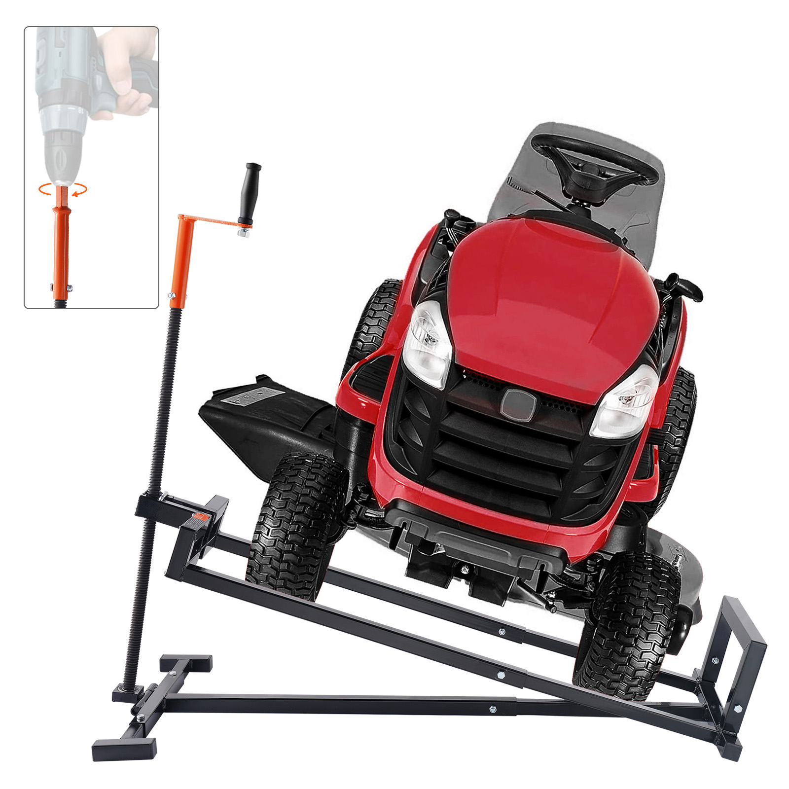 Hydraulic Car Lift - SucceBuy Grasmaaierlift met hydraulische/schroefdraadkrik, 500/880 lbs