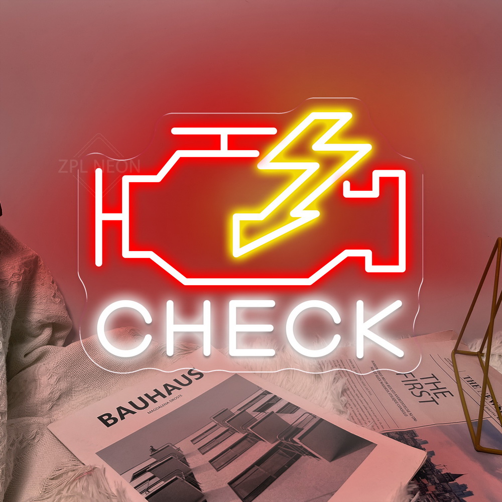 Auto Repair Shop Signs - Check Engine Neon Sign Led-verlichting Garage