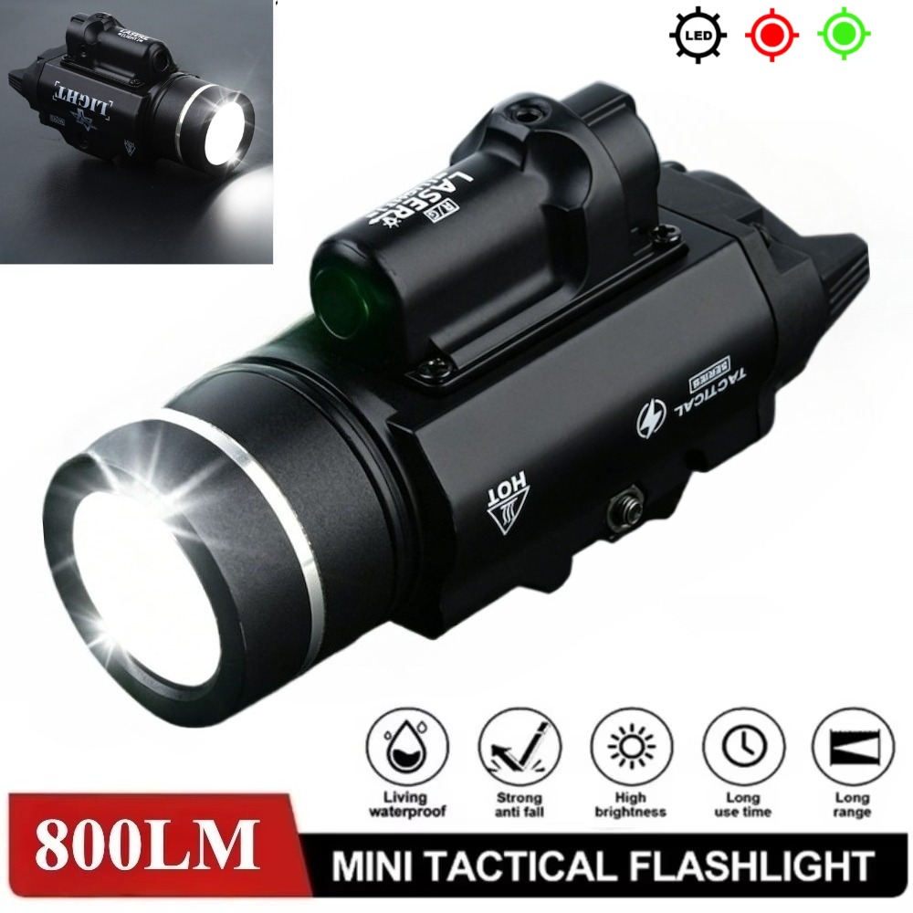 Timing Light Gun - 800 Lumen Tactische LED Zaklamp Rood/Groene