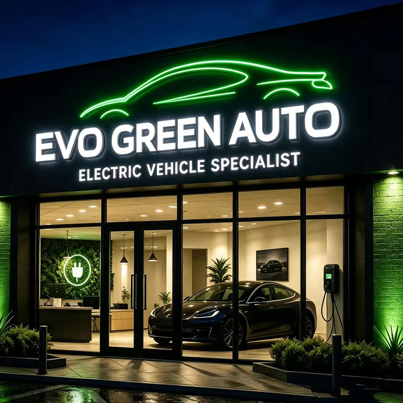 Auto Repair Shop Logo - Op maat gemaakte LED-verlichte letterborden voor
