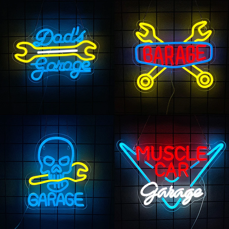 Auto Repair Shop Signs - Verlichte reclamebord voor mannenhol, autoreparatiewerkplaats, werkplaats,
