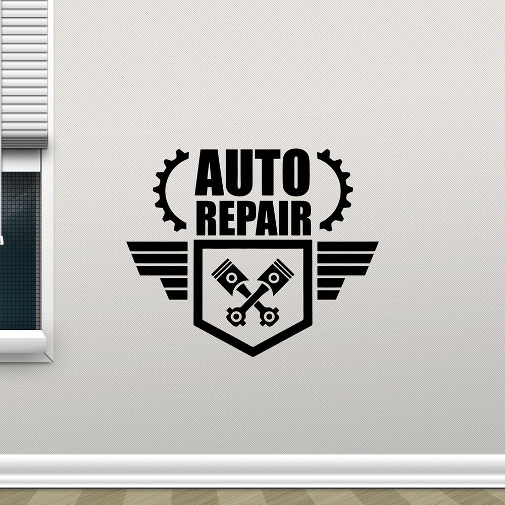 Auto Repair Shop Logo - Auto Reparatie Muurstickers Creatieve Wrench Vliegende