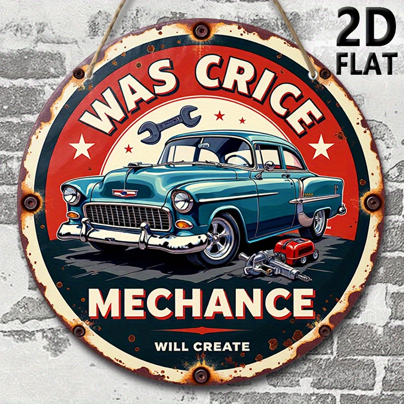 2D-vlak, retro autoreparatiewe - Auto Repair Shop Logo recensie en prijs