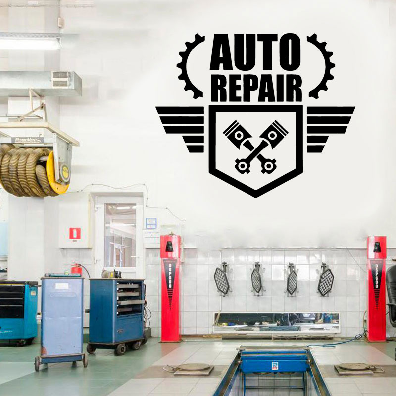 Auto Reparatie Muurtattoo Auto - Auto Repair Shop Logo recensie en prijs